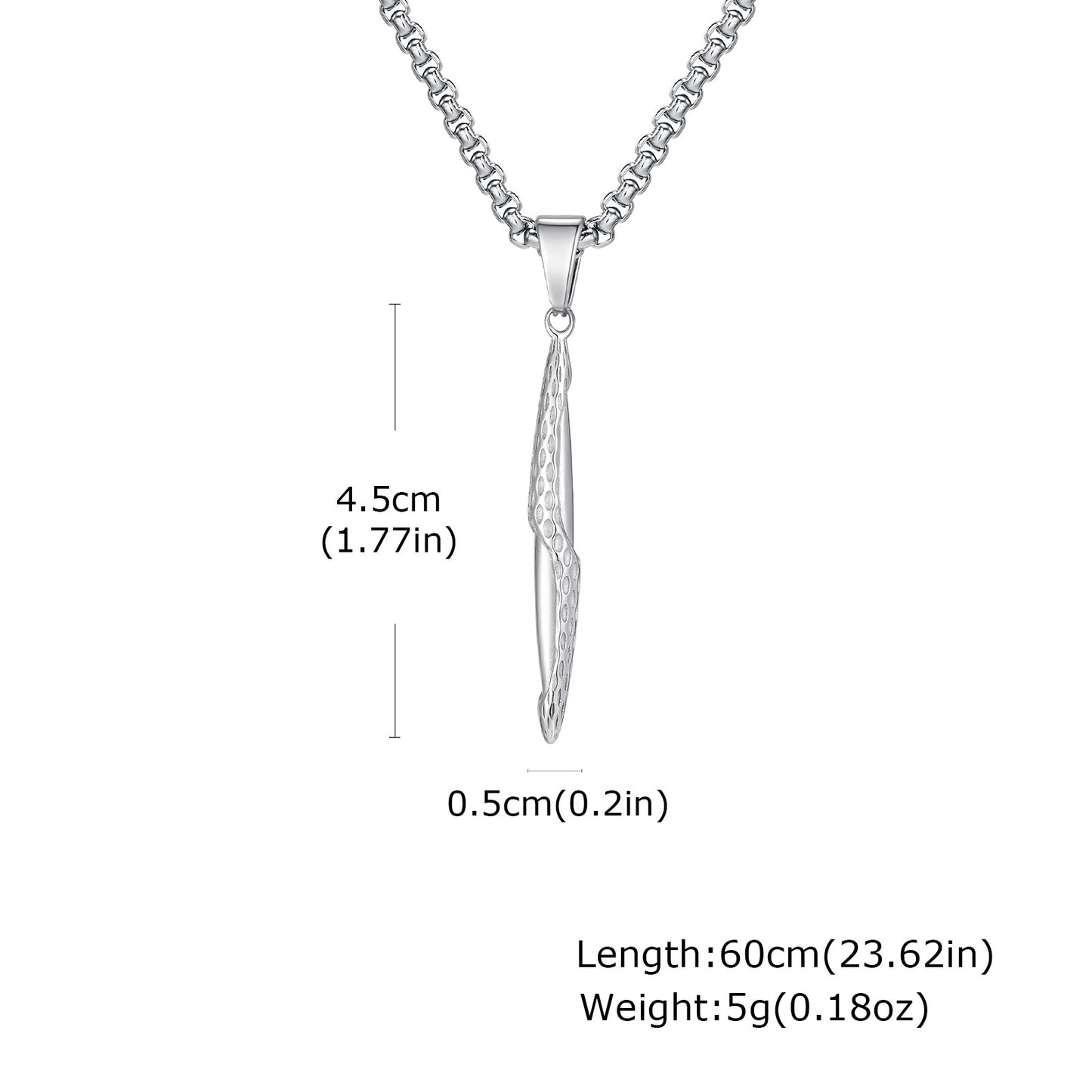 Planderful Black Stainless Steel Hammer Strip Pendant For Men