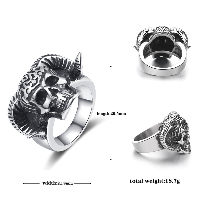 Steel Ring – Statement Gothic Punk Skull