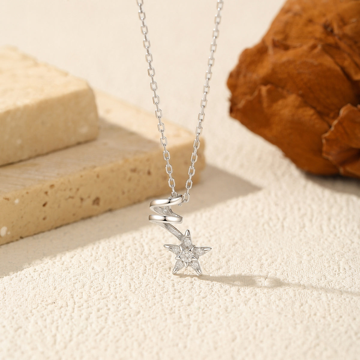 925 Sterling Silver Star Moissanite Necklace