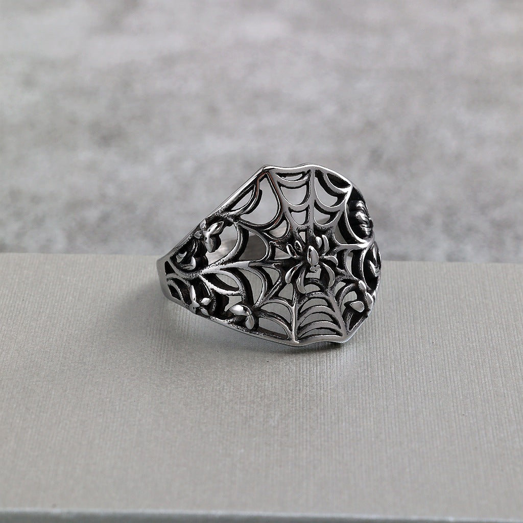 Vintage Spider Stainless Steel Men's Ring