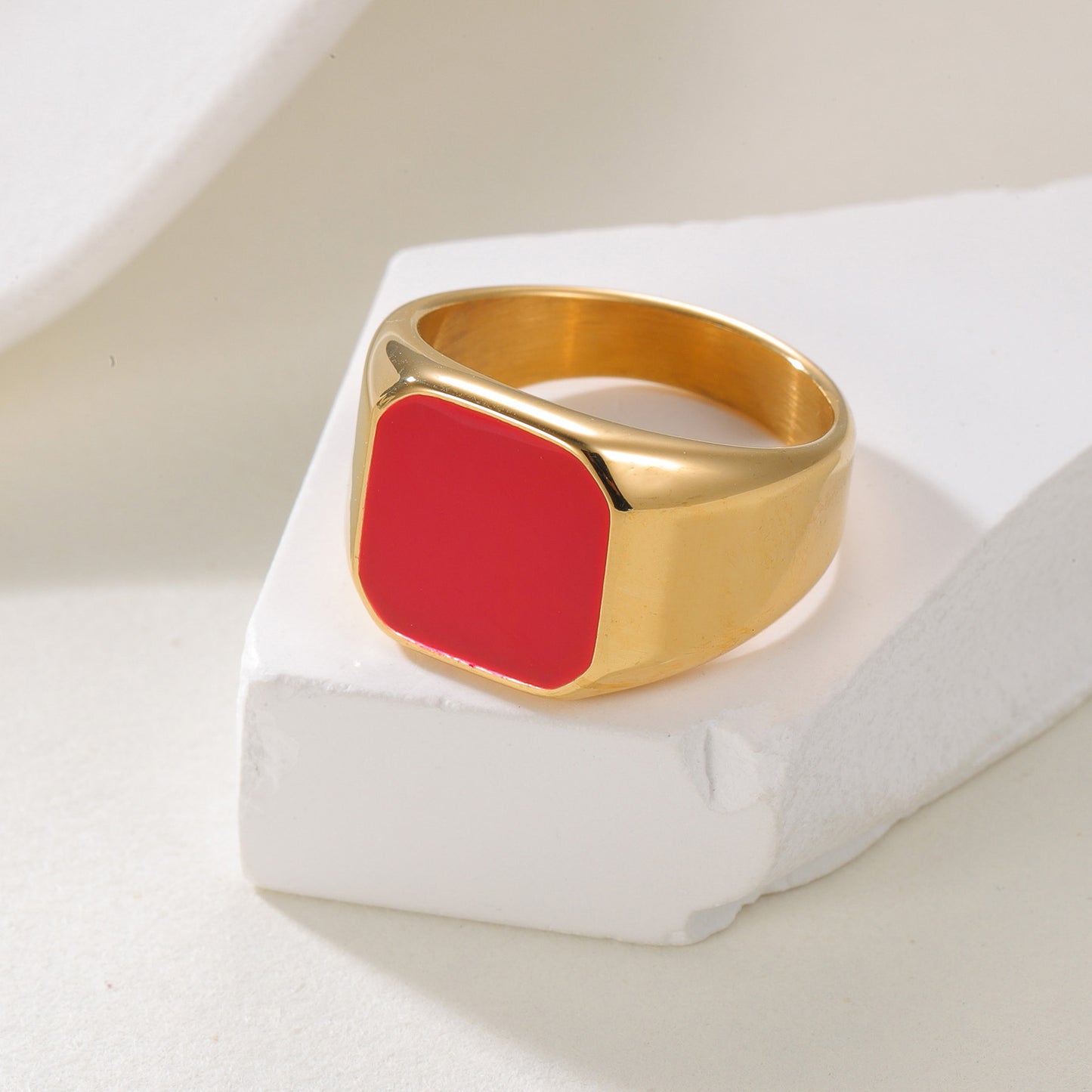 Titanium Steel Ring Unisex Square Design Durable Minimalist Jewelry By Planderful Everyday Genie Collection
