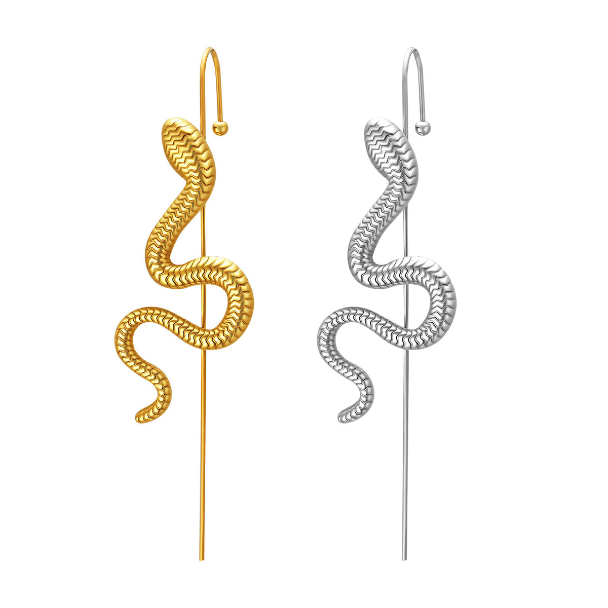 Stainless Steel Snake Earrings