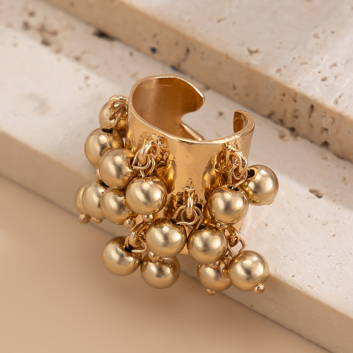 Planderful Boho Pearl Fringe Ring For Women Turquoise Accent Statement Jewelry Vienna Verve