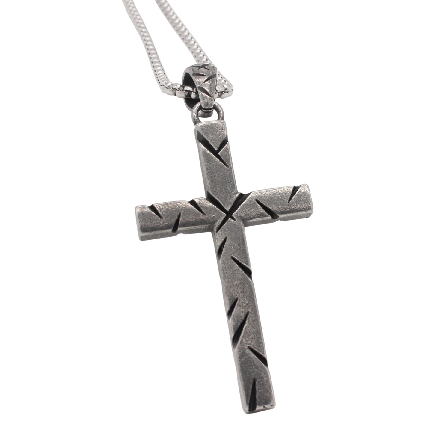 Planderful Everyday Genie – European and American Retro Cross Men's Titanium Steel Pendant Necklace for Men