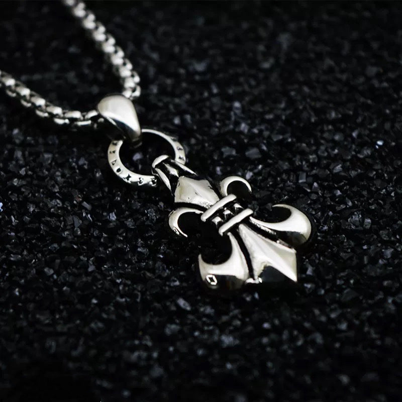 Planderful Crowe Circle Anchor Necklace Unisex Stainless Steel Pendant Vintage Punk Rock Style For Men And Women