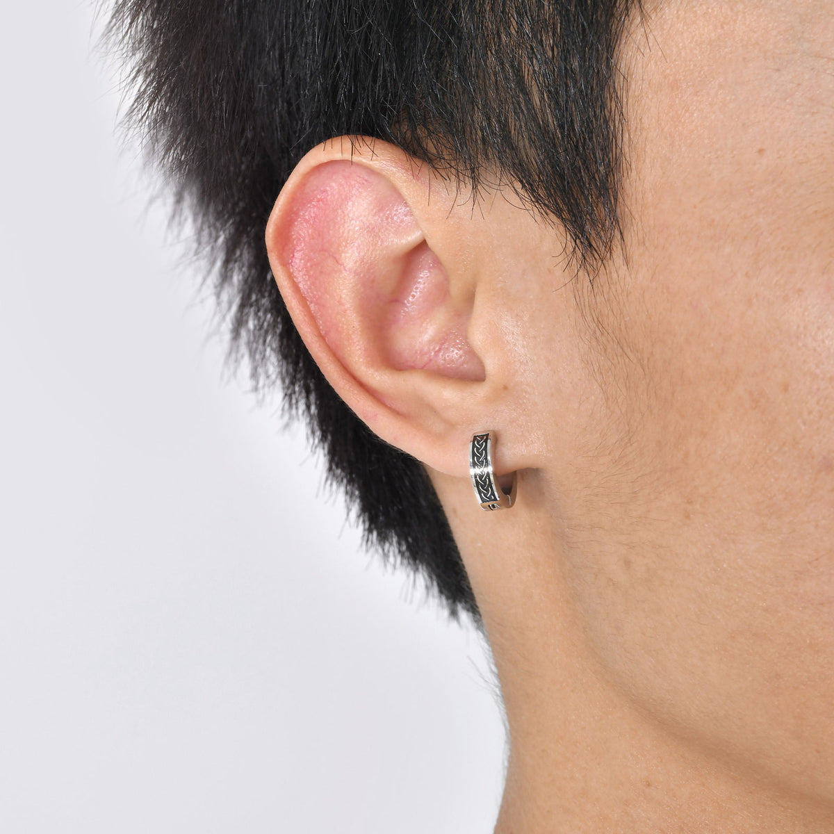 Modern Silver-Tone Stainless Steel Earrings