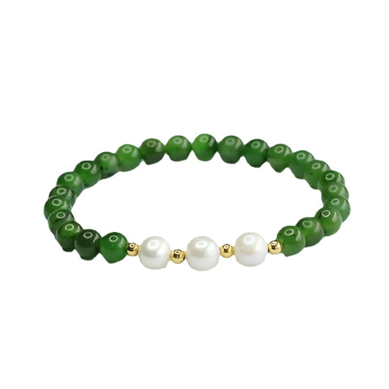 Hetian Jasper & Pearl Bracelet