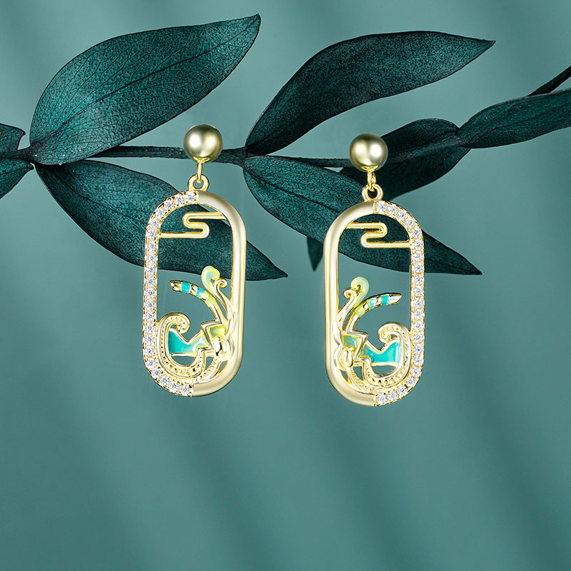 Bfirst Earrings 925 Silver Versatile Dunhuang Style Gift