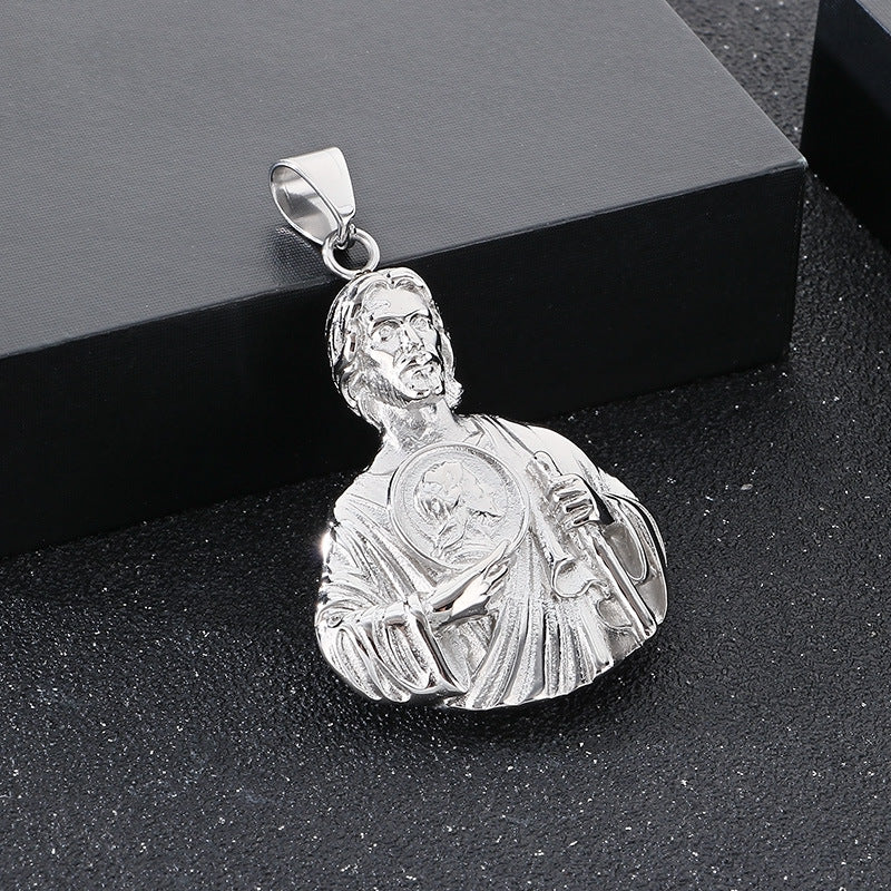 Planderful Retro Portrait Pendant St Jude Men Stainless