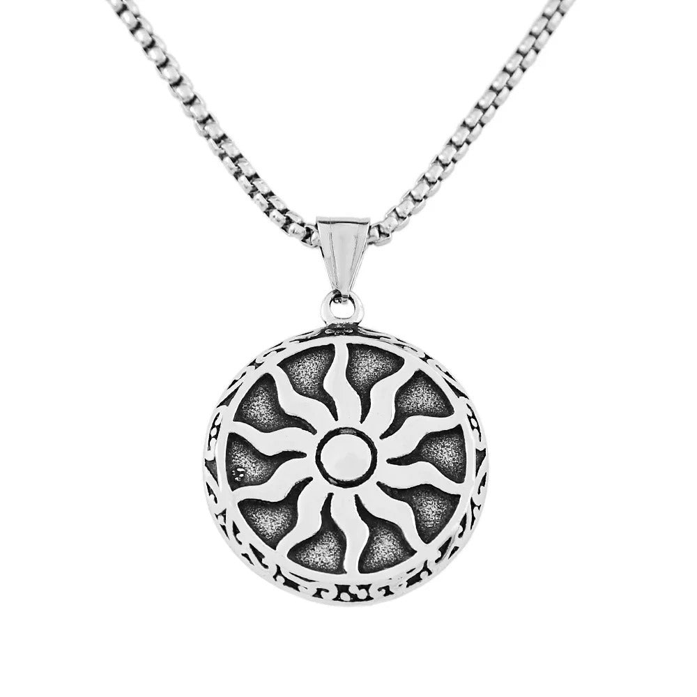 Punk Sun Stainless Steel Men's Pendant Necklace