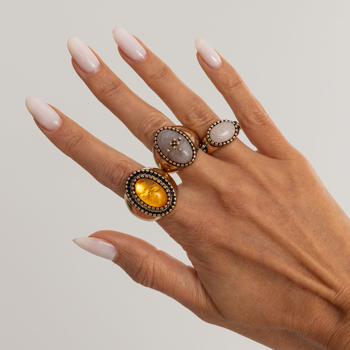 Planderful Vienna Verve Retro Medieval Ring For Vintage Jewelry Lovers Exaggerated Oval Metal Statement