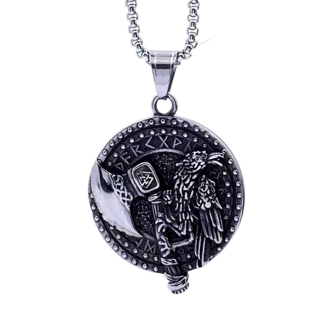 Vintage Viking Stainless Steel Pendant Necklace