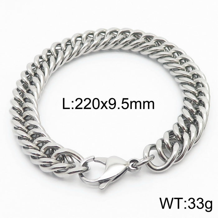 Cool Men's Titanium Steel Does Not Fade Lobster Buckle Bracelet Girls Niche Bracelet A