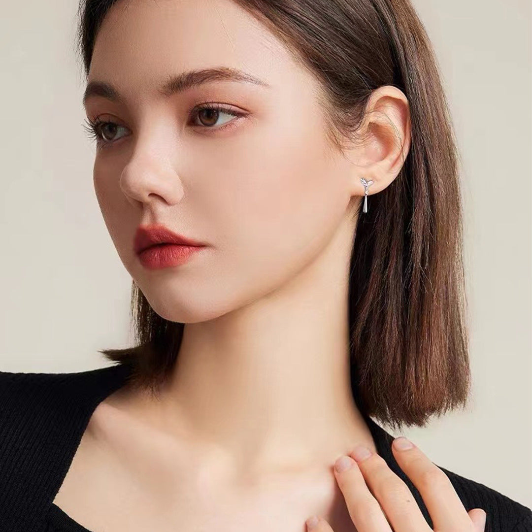 Minimalist Simple 925 Sterling Silver Women's Earrings