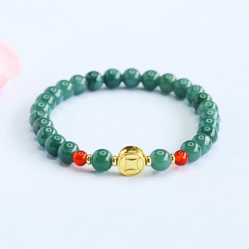 Blue Water Jadeite Agate Style 2 Beaded Bracelet