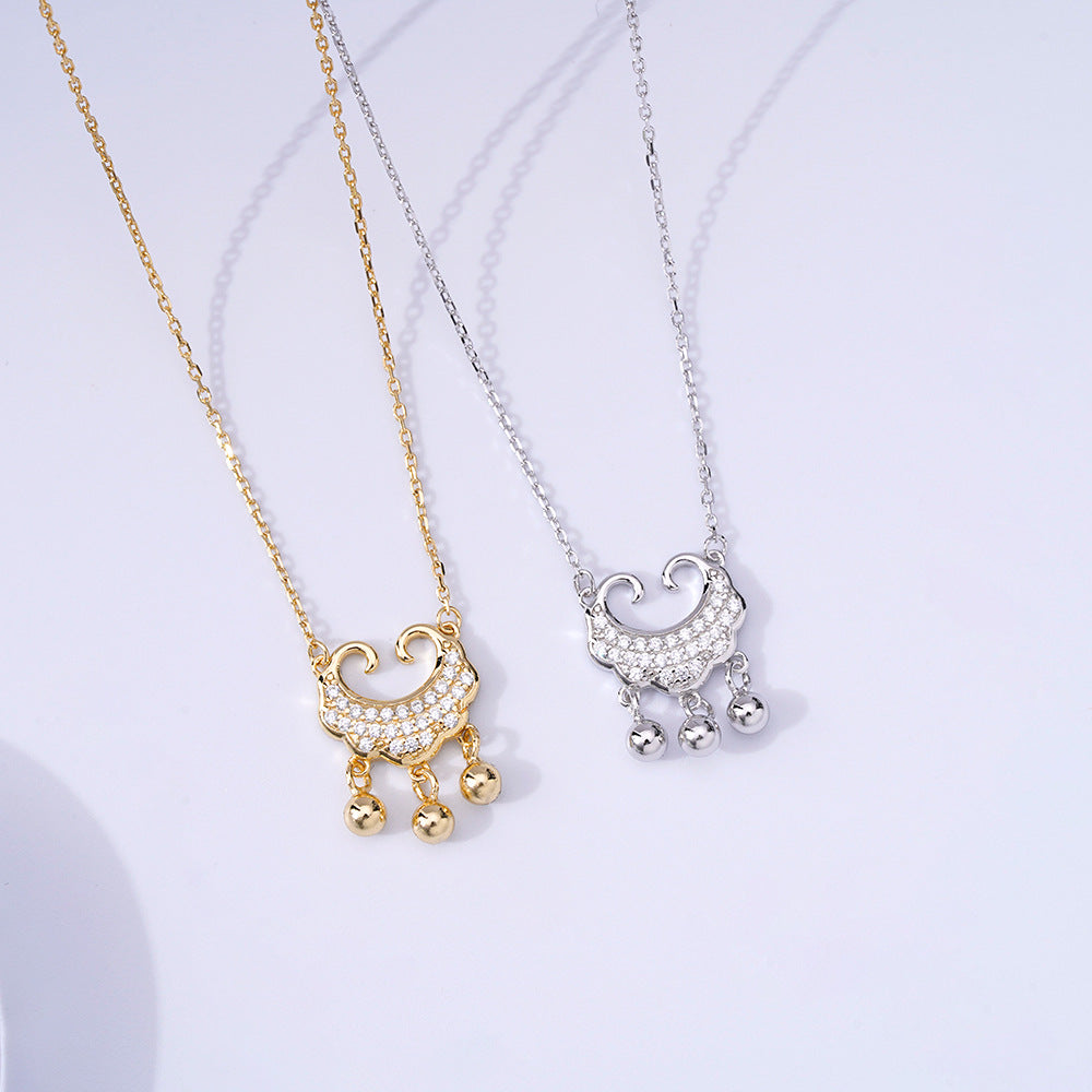 Ruyi Ping An Lock Silver Necklace Women's Light Luxury Jewelry