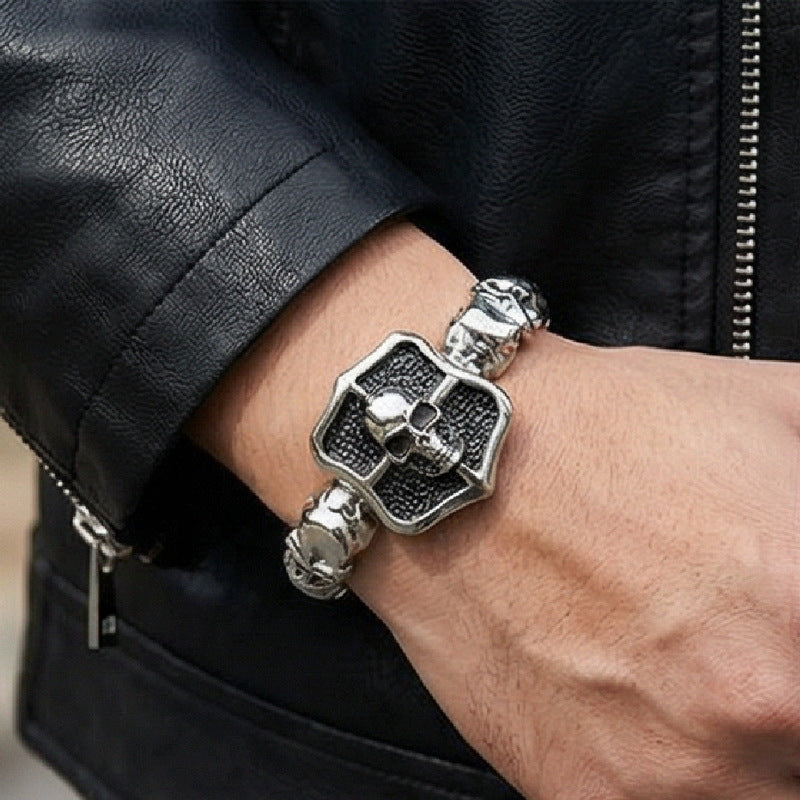 Hair – Punk Style Cross Skull Titanium Steel Men's Bracelet