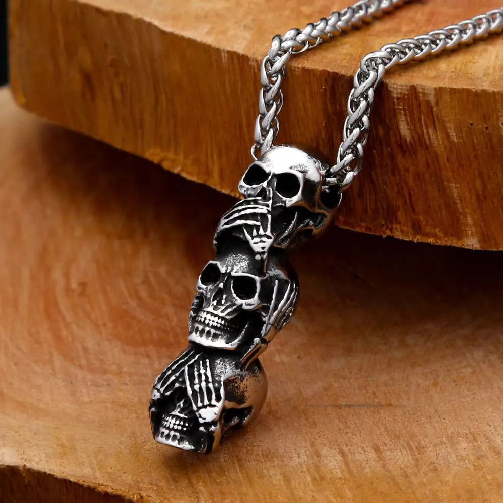 Skull Casting Stainless Steel Men's Pendant Necklace