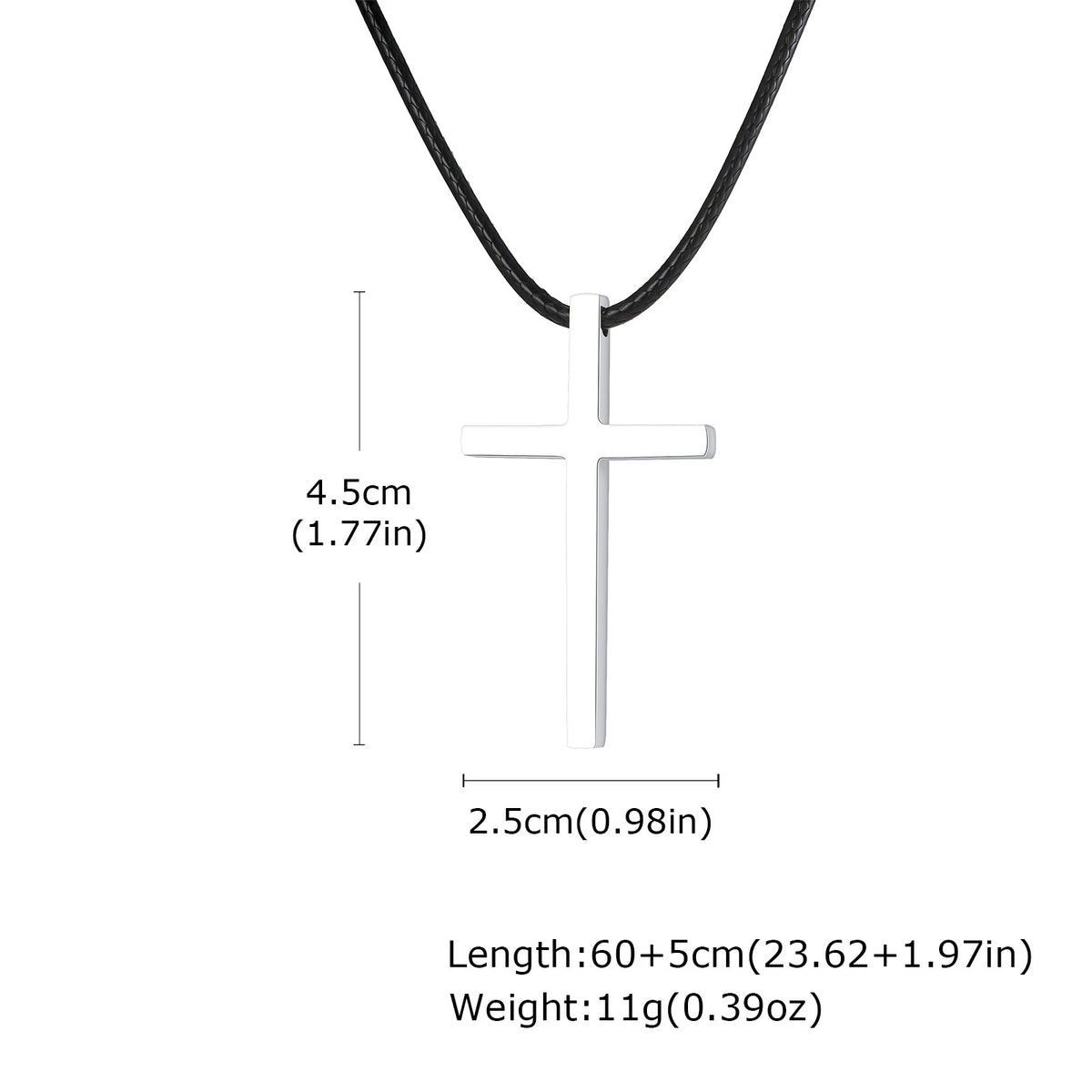 Cross Black Stainless Steel Necklace for Men