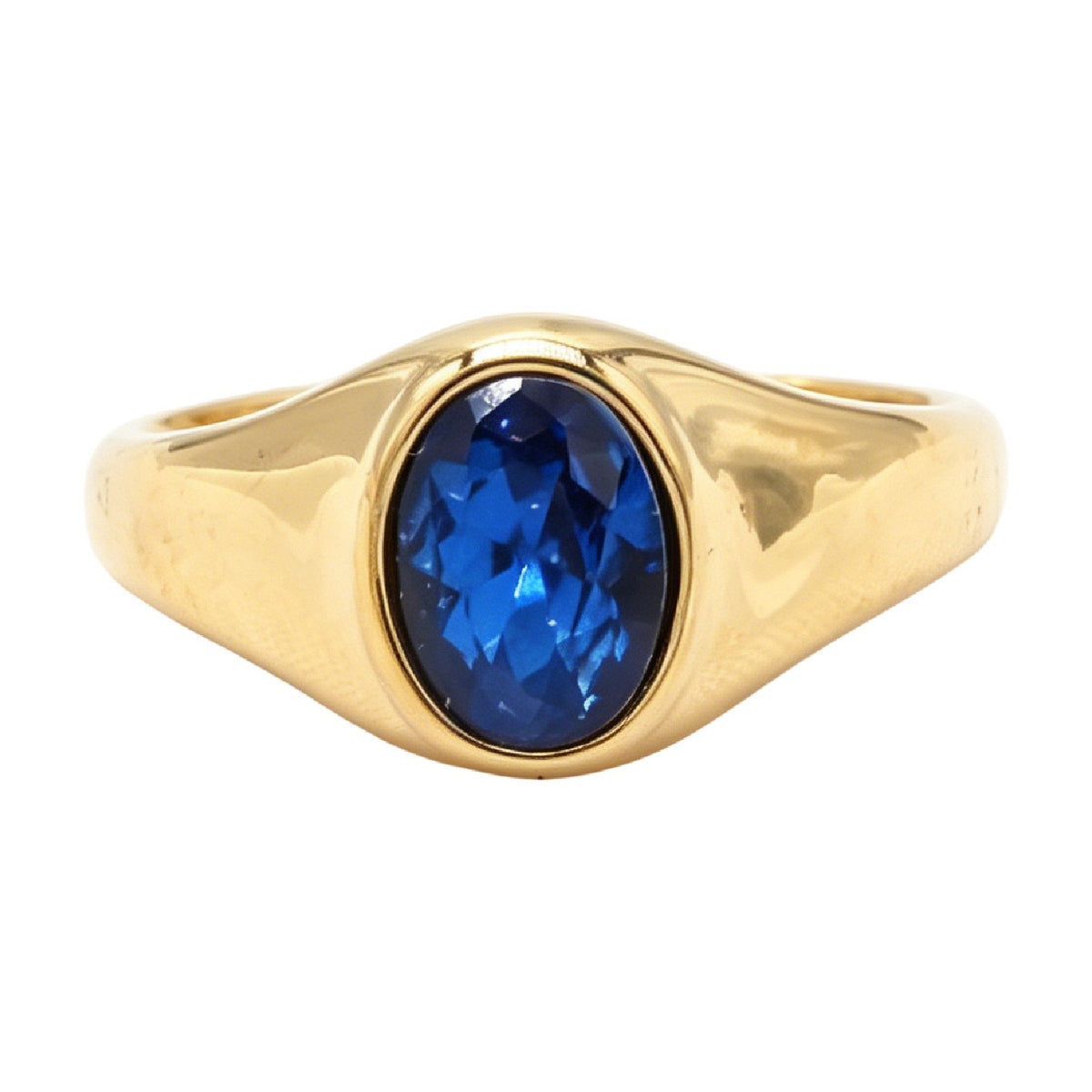 Multi-Color Gemstone Titanium Steel Ring