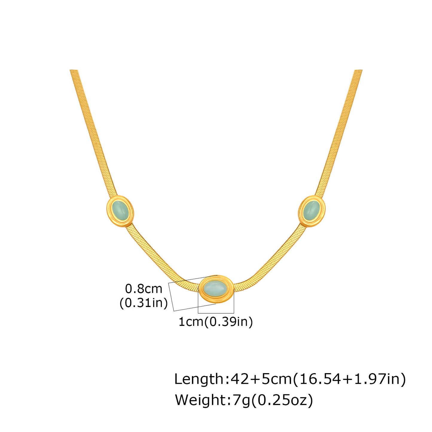 Stainless Steel Turquoise Blade Necklace Female Gift Collarbone Chain