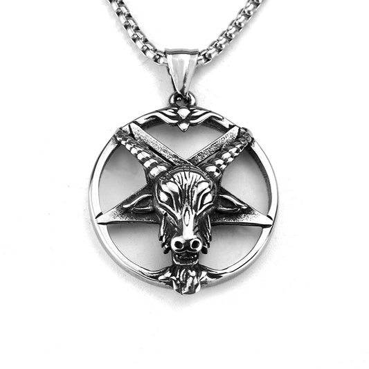 European and American Retro Men's Stainless Steel Viking Pendant