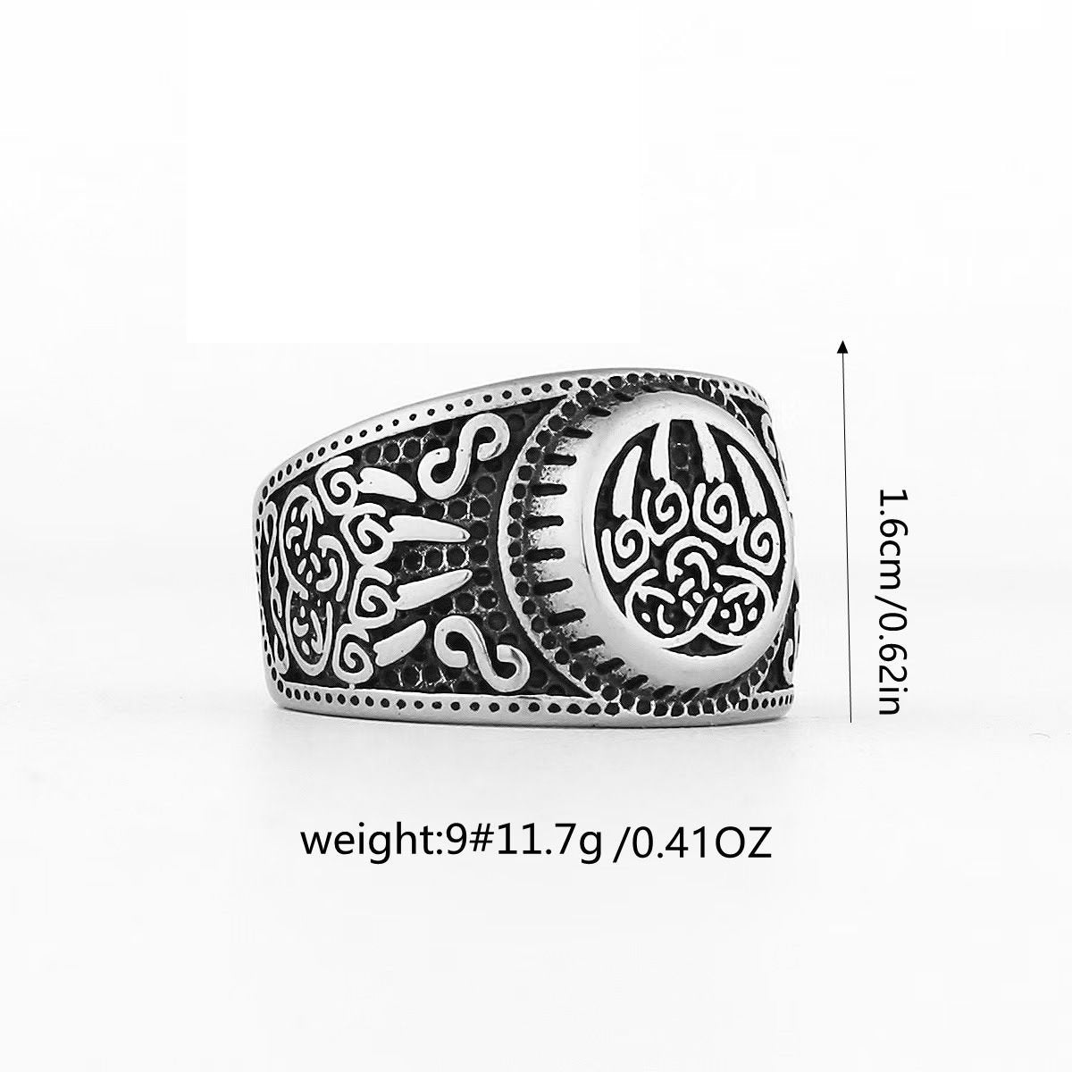 Vintage Nordic Stainless Steel Men's Ring