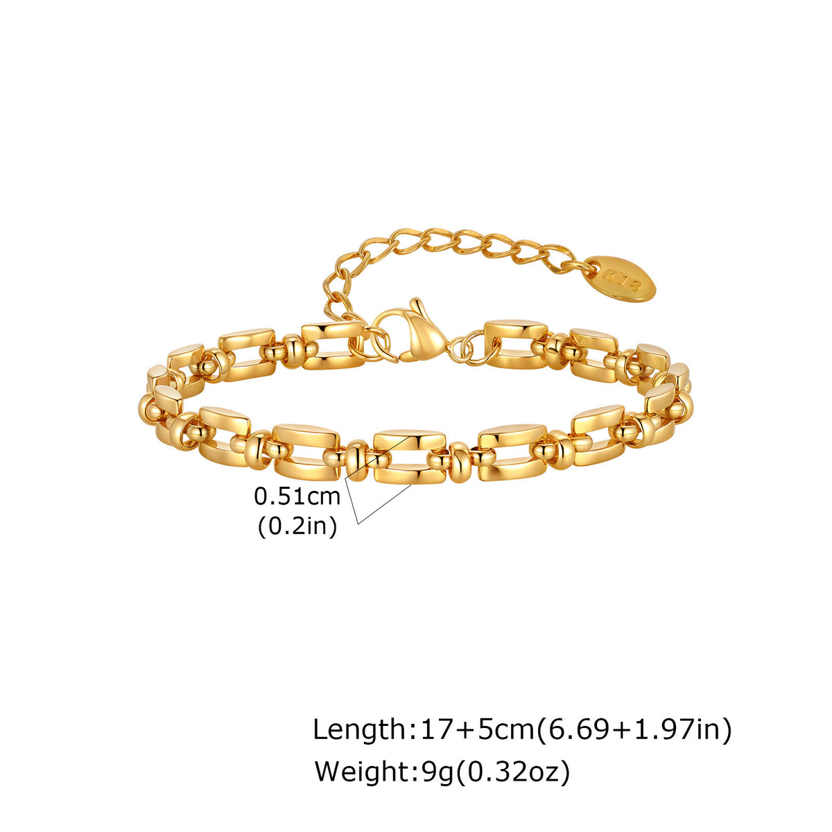 Trendy Shape Handmade Chain Stainless Steel Bracelet Unisex
