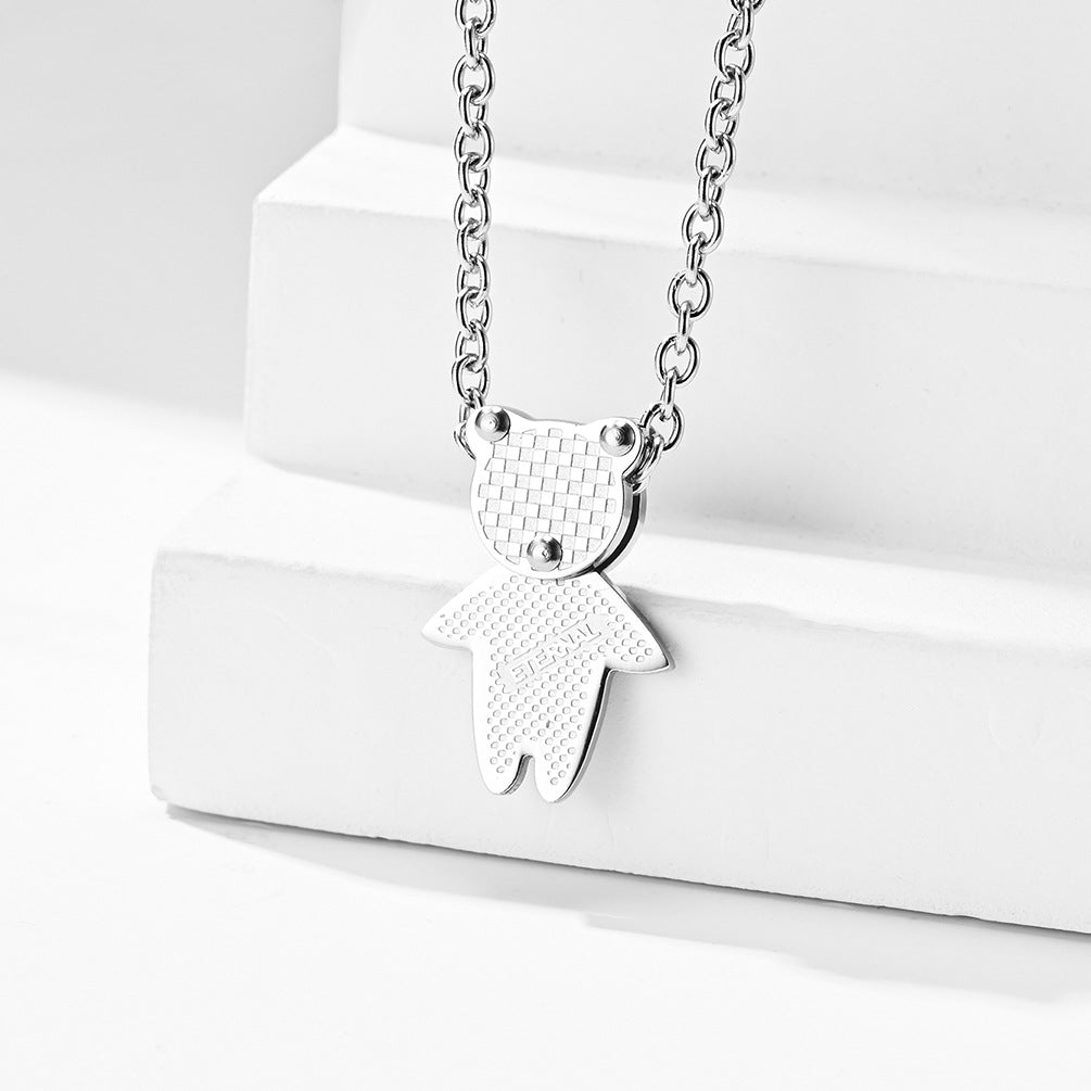 Harajuku Cold Wind Stainless Steel Bear Hipster Necklace