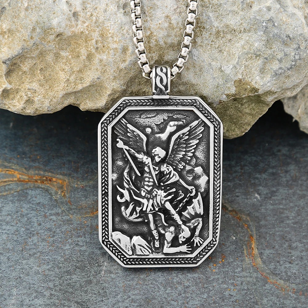 1. Planderful Guardian Angel Pendant Necklace Stainless Steel Unisex Gift for Women and Men