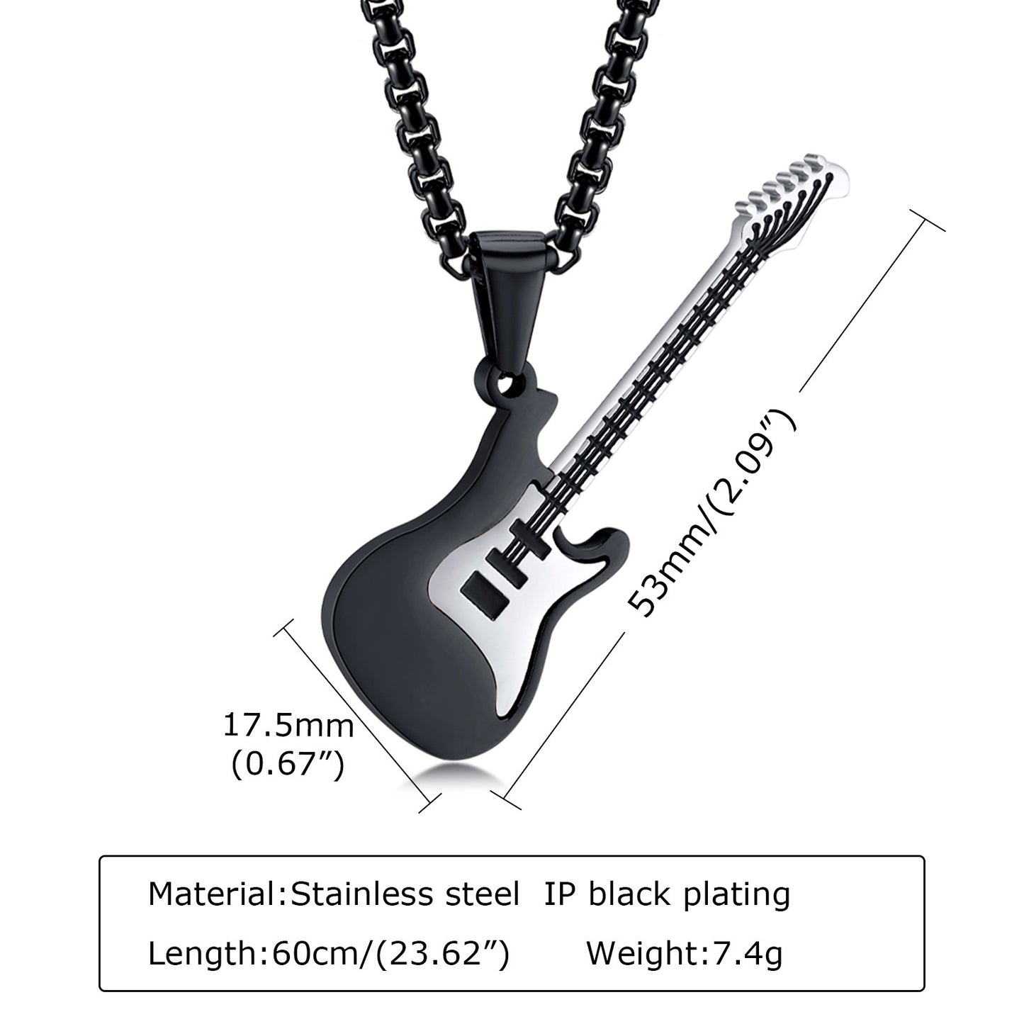 European And American Titanium Steel Jewelry Guitar Pendant
