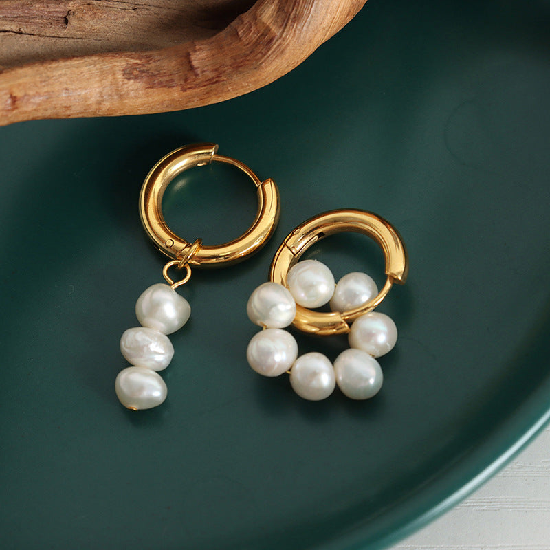 Glamorous Niche Design Asymmetrical Gold-Plated Earrings for Women