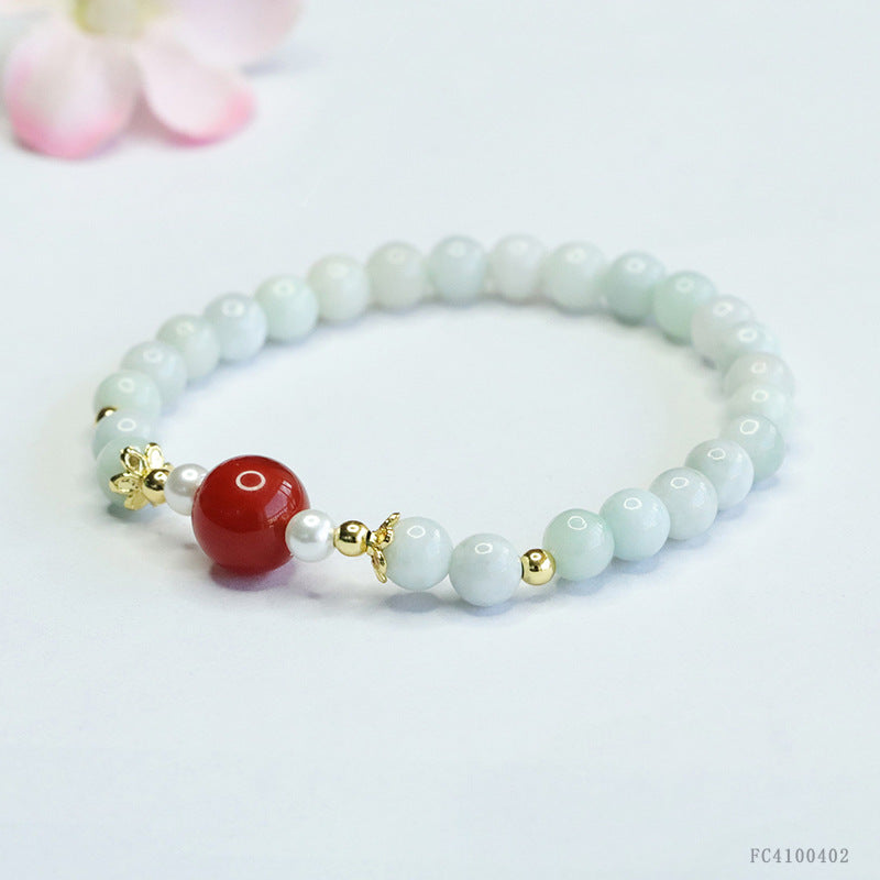 Jadeite Agate Beaded Bracelet