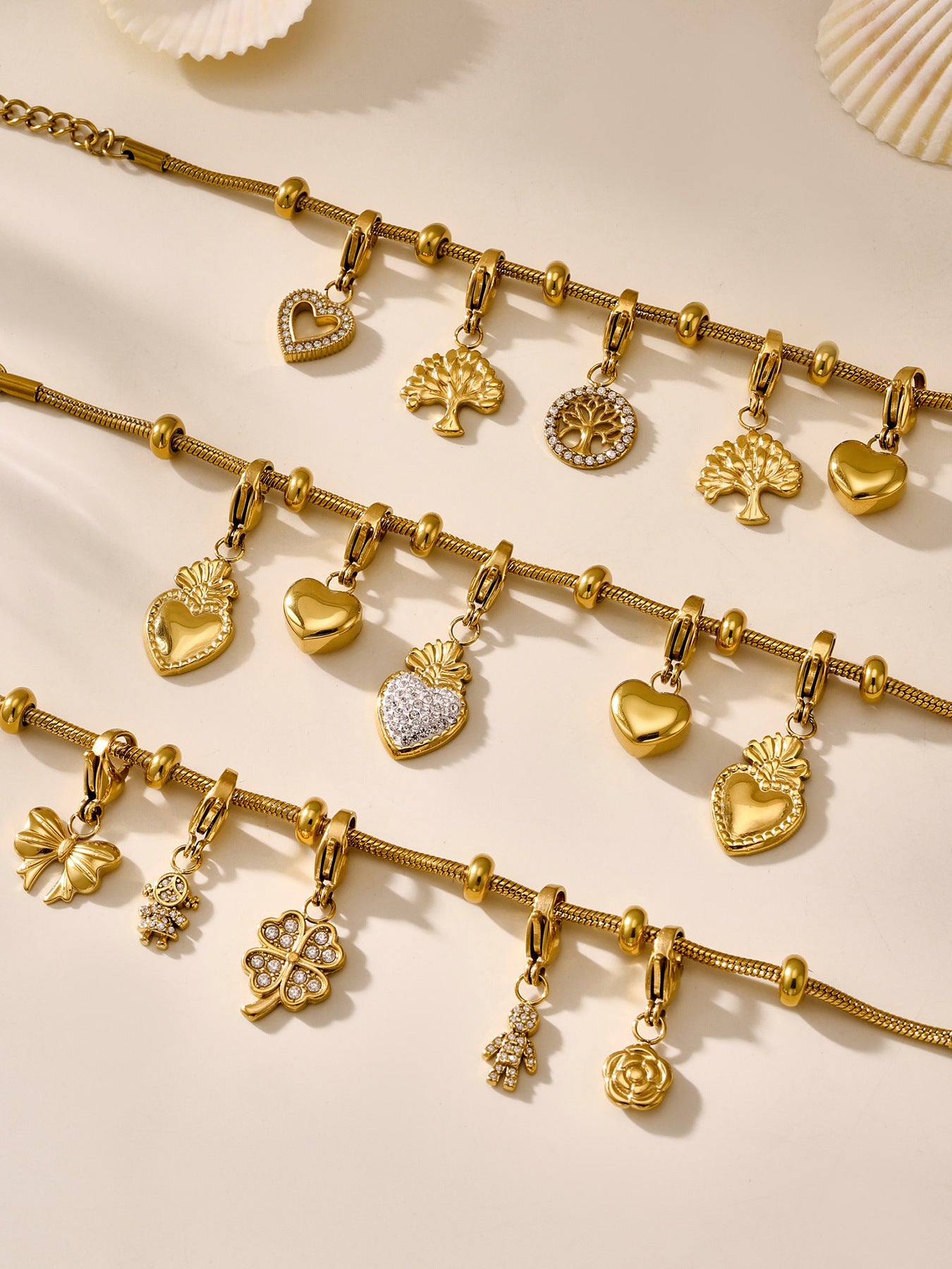 Planderful Tree Of Life Zircon Bracelet Women Stainless Gold