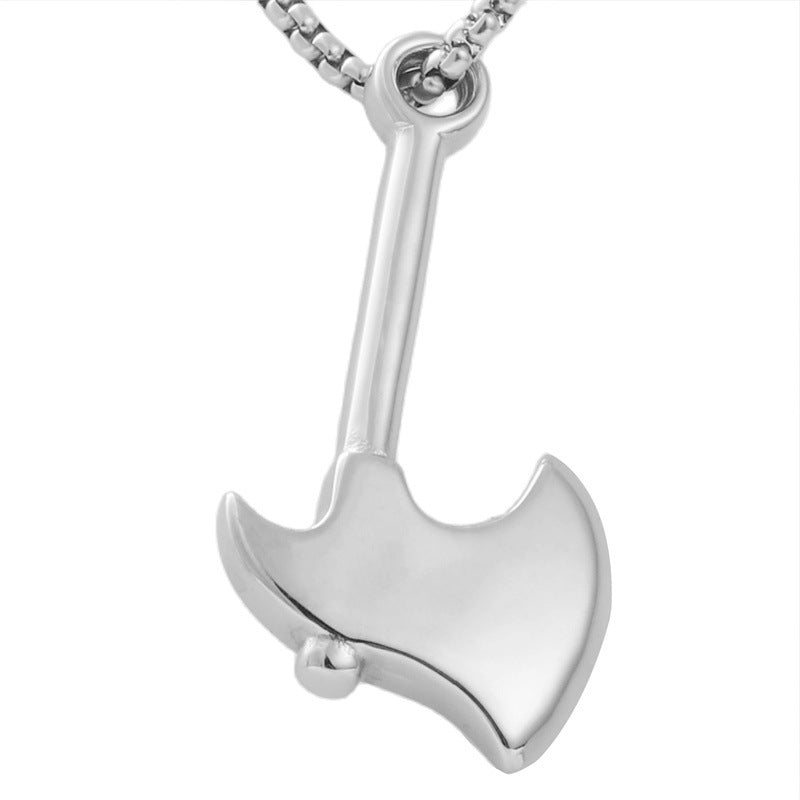 Titanium Steel Retro Axe Pendant Necklace for Men - Trendy Domineering Design
