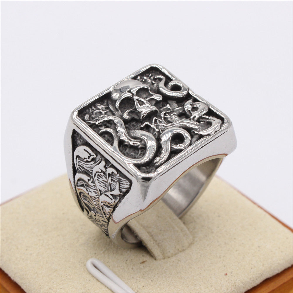 Octopus Skull Titanium Steel Ring