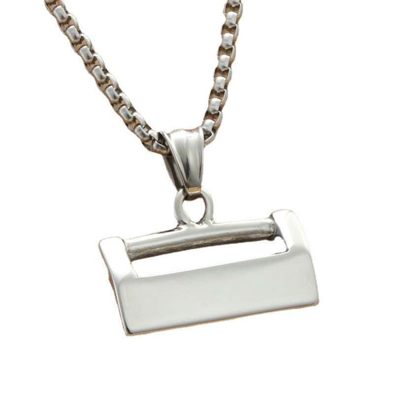 Personalized Titanium Steel Punk Lock Pendant Necklace for Men - Retro Trendy Design