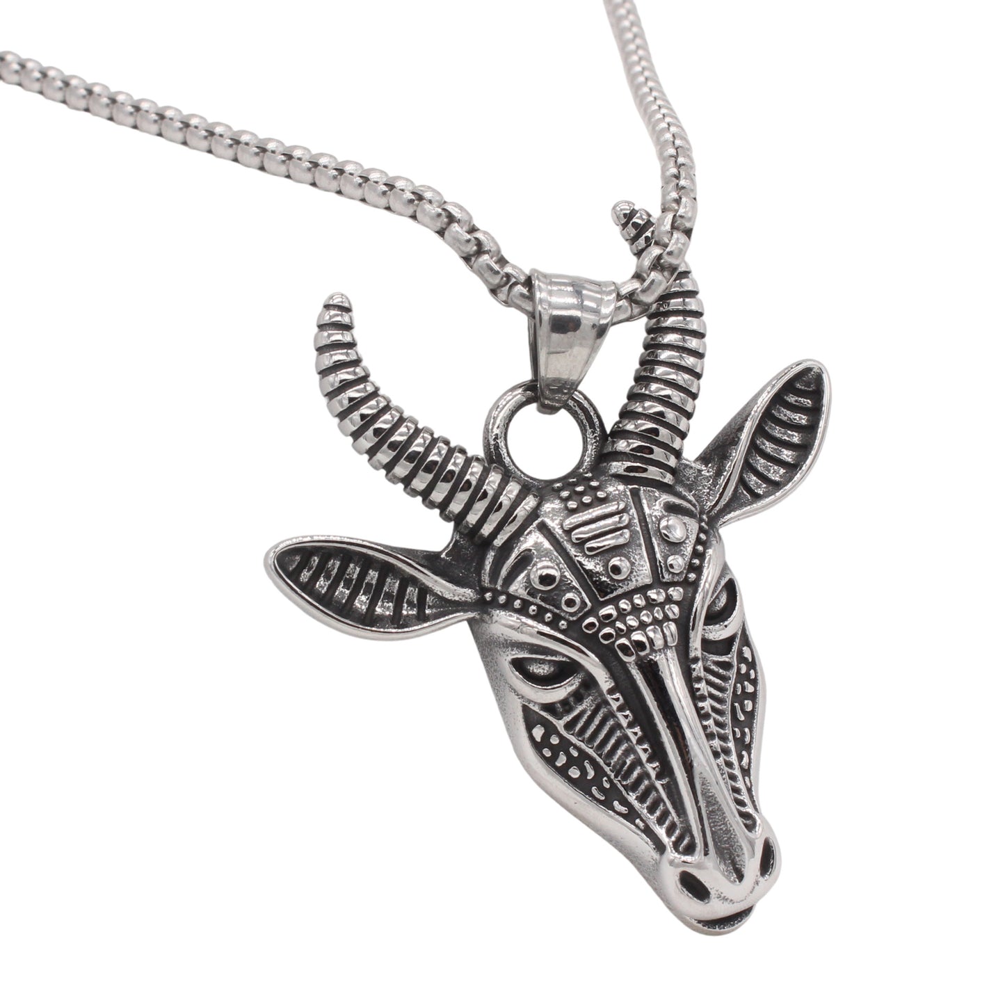Planderful Jewelry Sheep Head Pendant Titanium Steel Mens