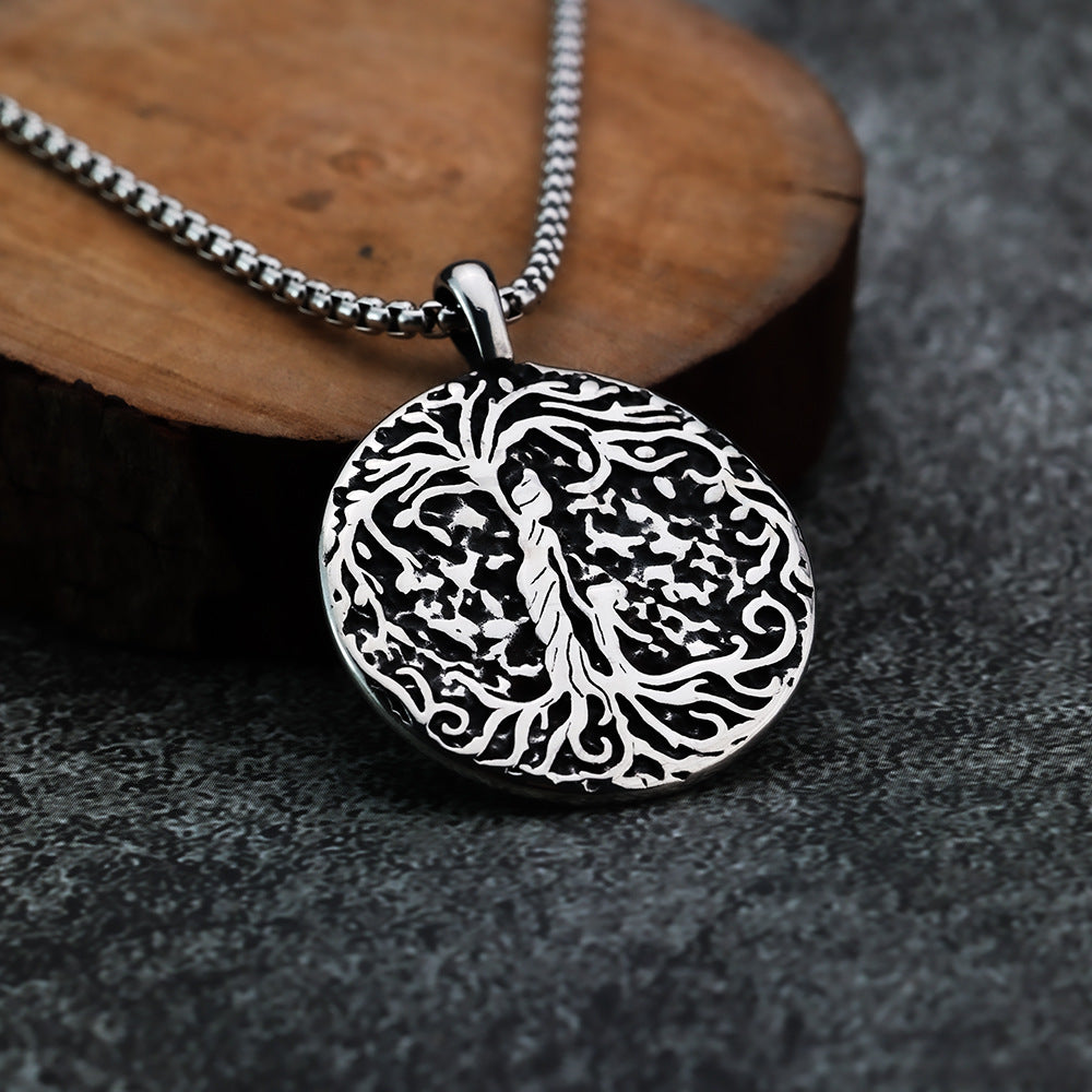 Nordic Viking Tree of Life Pendant Stainless Steel Jewelry