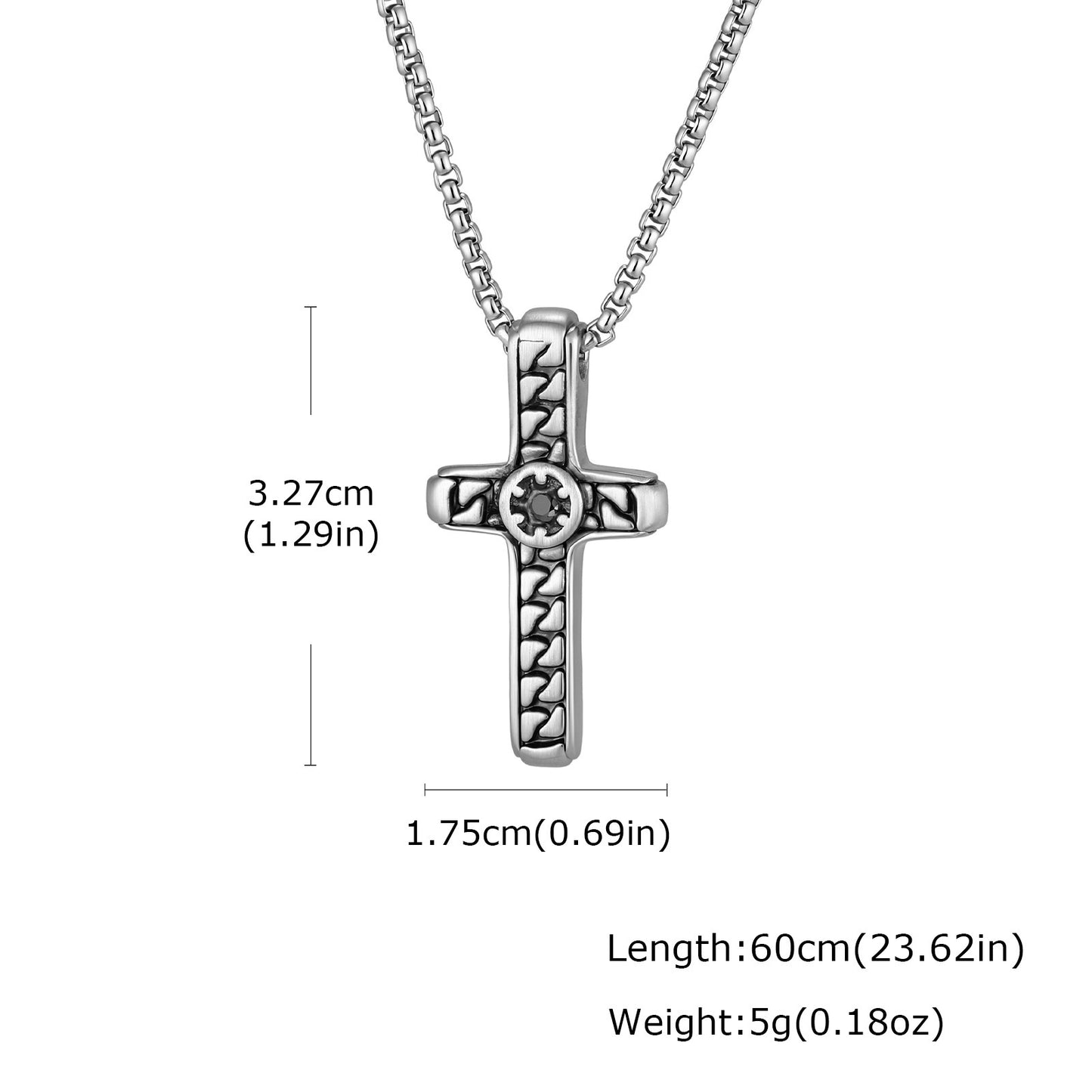 Stainless Steel Cross Pendant – Religious Style Daily Cool Hip Hop Necklace