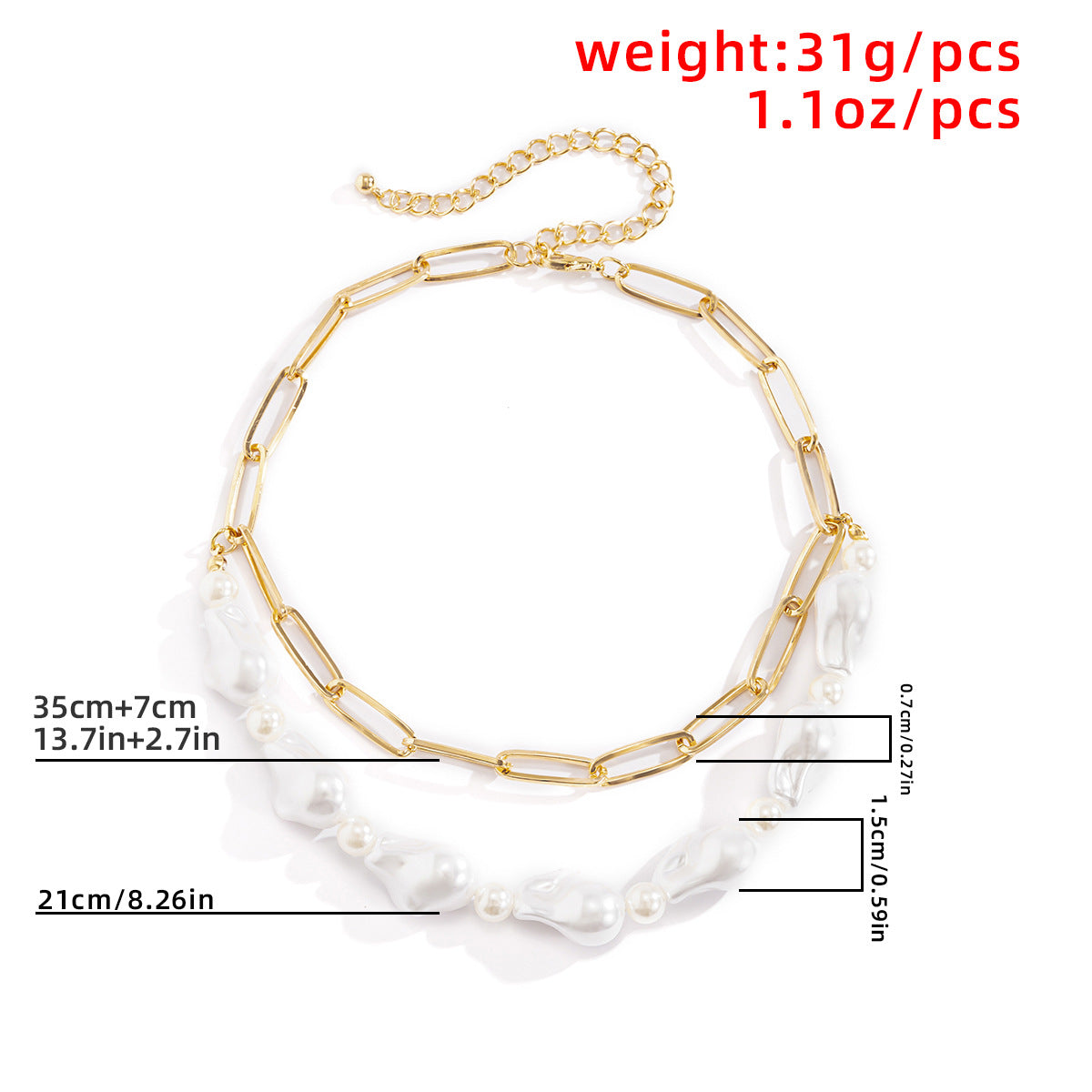 Planderful Imitation Pearl Necklace Multi Layer Baroque Cross Beaded Statement Jewelry For Women Vienna Verve