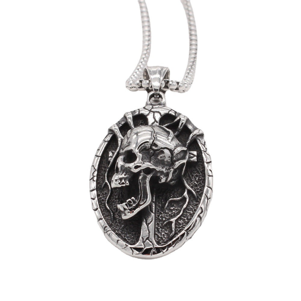 Retro Skull Titanium Steel Pendant Necklace
