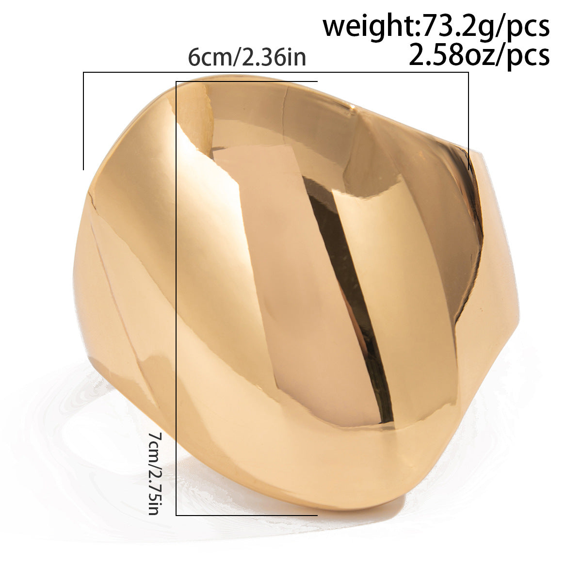 Planderful Geometric Mirror Opening Bracelet Bold Statement Metal Jewelry For Fashionable Women