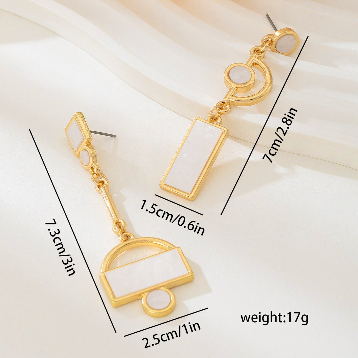 Planderful Vienna Verve Earrings – Elegant Irregular Metal Geometry Design