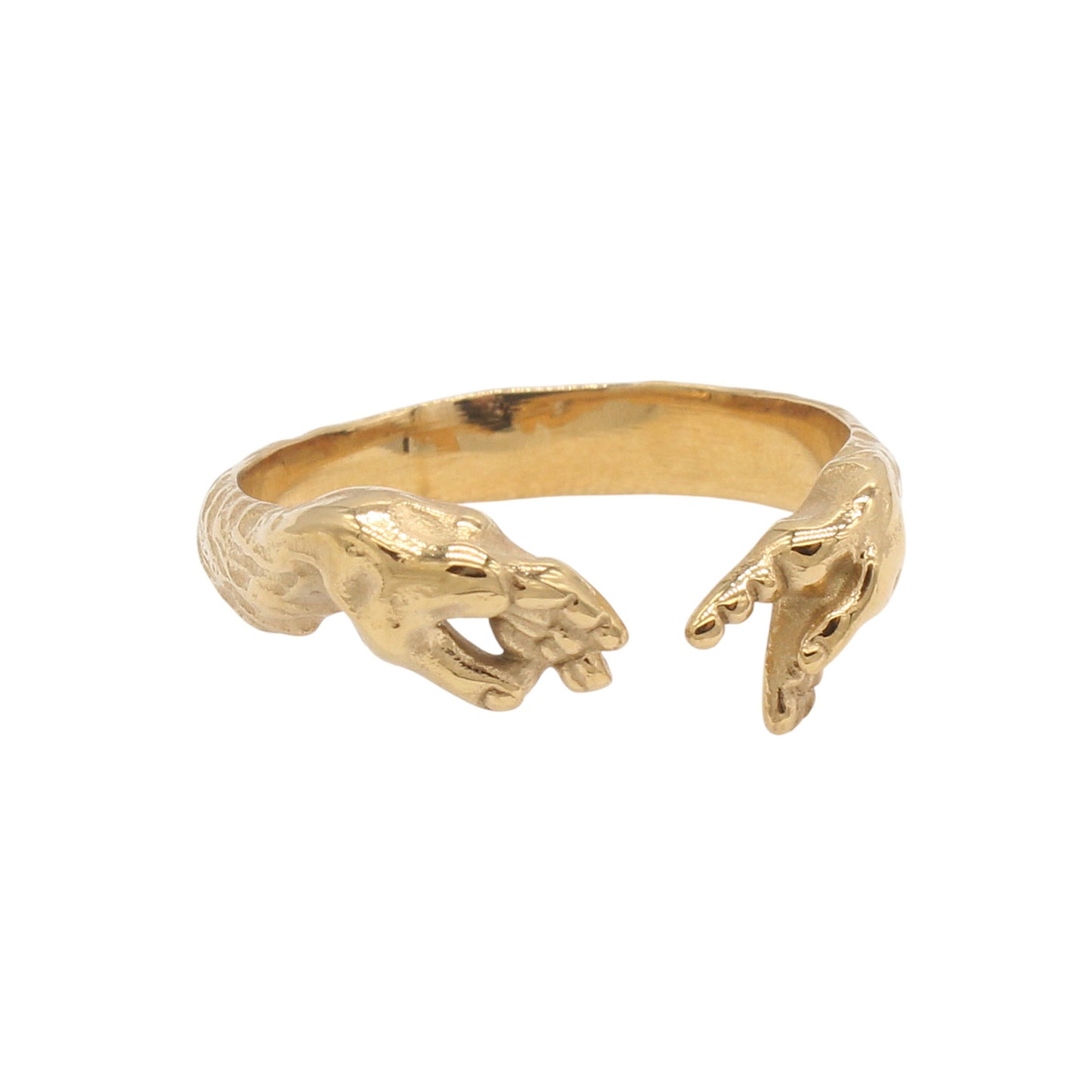 Planderful Jewelry Handshake Ring Sterling Steel Retro