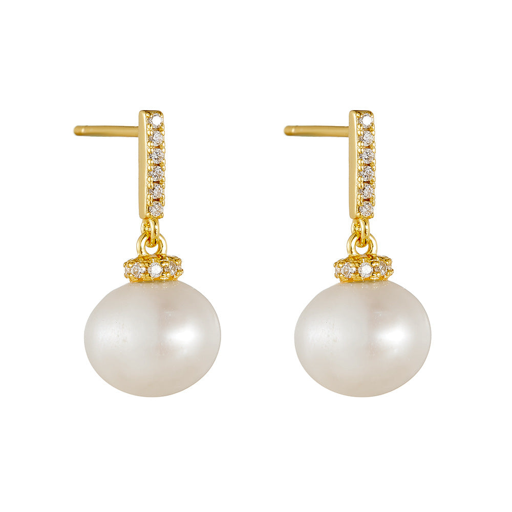 Planderful Pearl Pendant Earrings Sterling Silver 925 Versatile For Fashionable Women Influencers