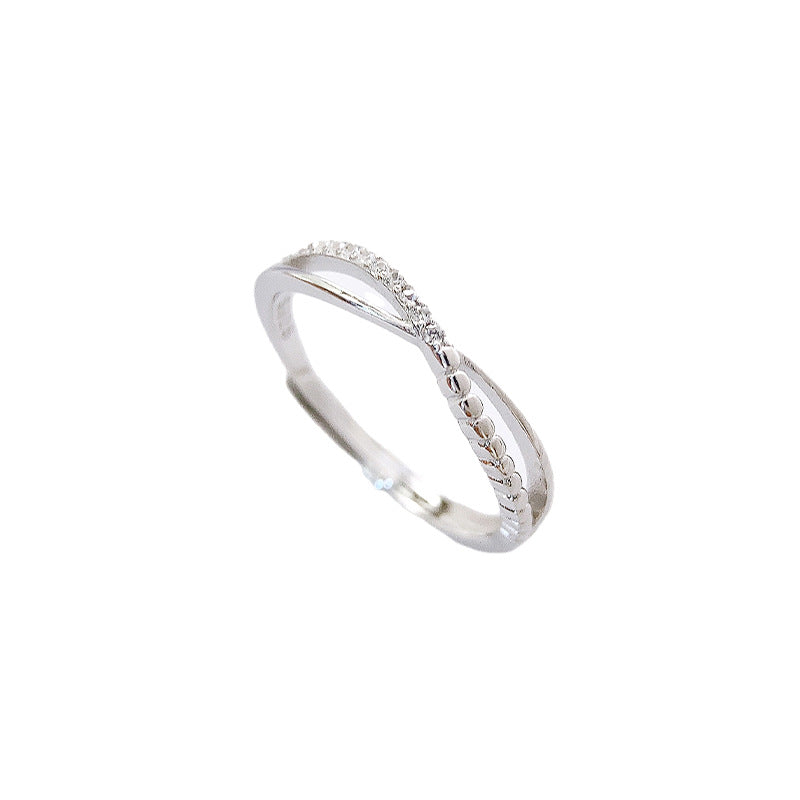 Sterling Silver Twisted Line Ring — Adjustable
