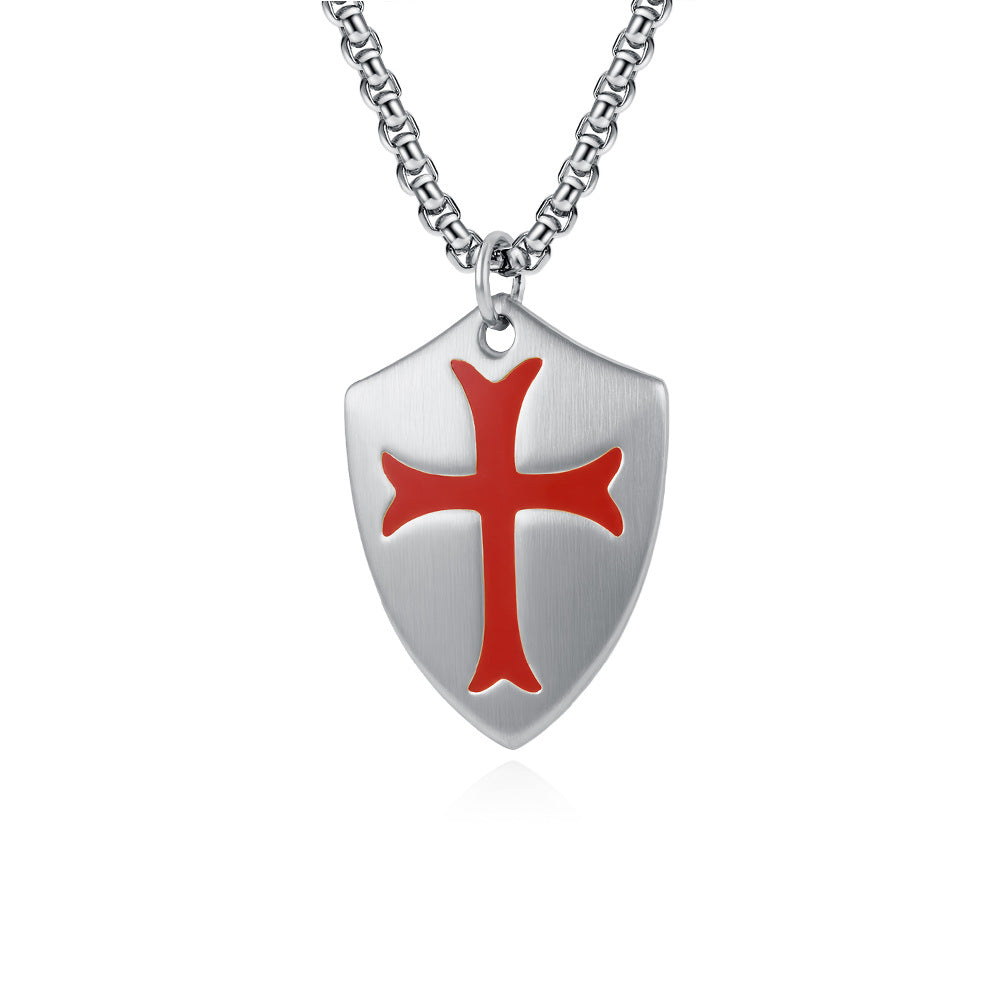 Planderful Cross Shield Necklace For Men With Durable Titanium Steel Pendant Everyday Genie