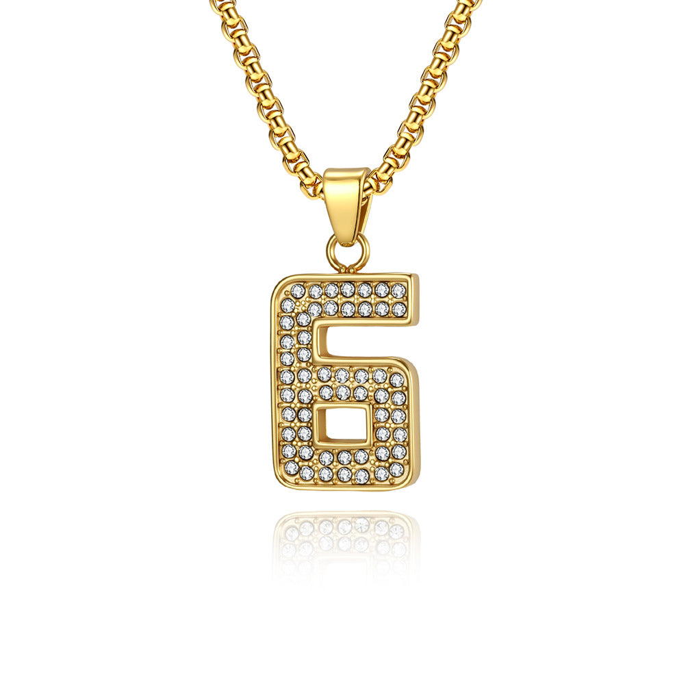 Stainless Steel Number Pendants — Chain Optional