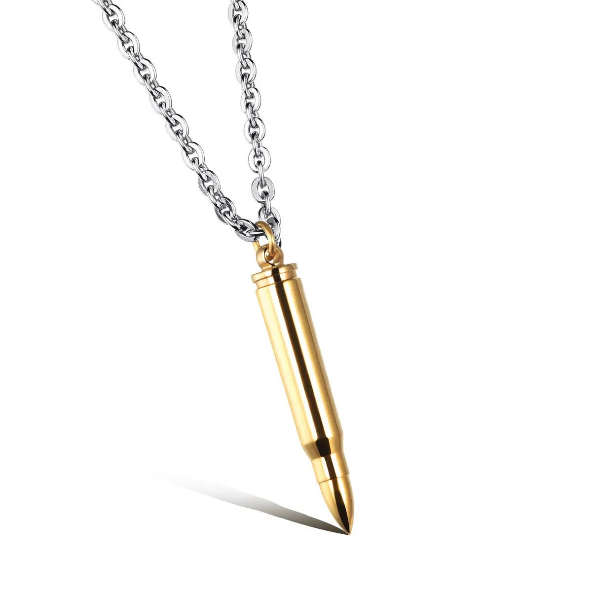 Planderful Stainless Steel Bullet Pendant For Men Personalized Hip Hop Necklace With Domineering Style